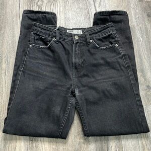 Bershka Women’s Distressed Mom Jeans, color Black, size 00